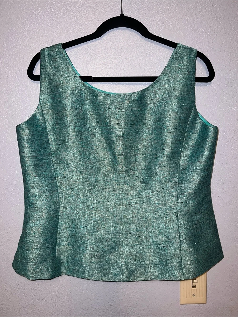 Kasper Metallic Teal Pencil Skirt Set
